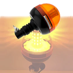 1pcs 12V LED Car Amber Beacon Light Rotating Beacon Rotary Truck Tractor Warning Flashing Emergency Strobe Signal Lamp Universal