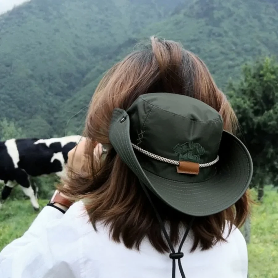 

Outdoor Hiking Cap Polyester Material Breathable Quick-Drying Tear-Resistant Foldable with Wind Rope Anti-Slip，gorras