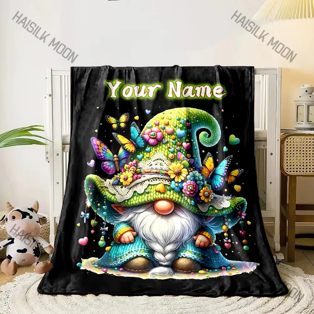 

Charming Elf Theme Printed Blanket Can Be Custom with Name, Soft and Warm, Suitable for Home, Office, Camping and Girls Gifts