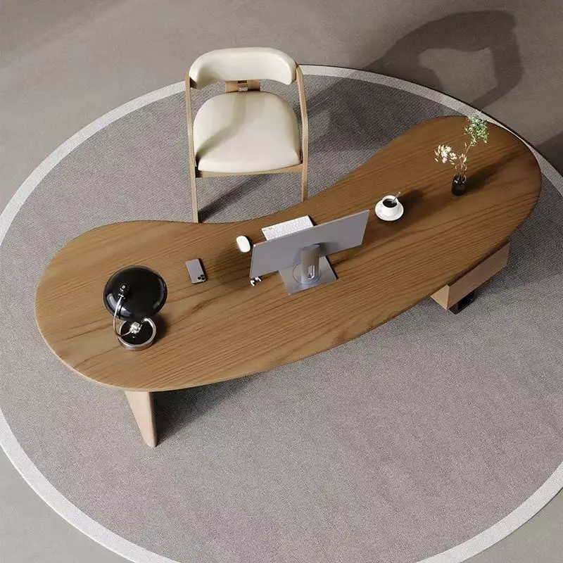 Modern simple solid wood desk special-shaped design home desk light luxury durable writing desk