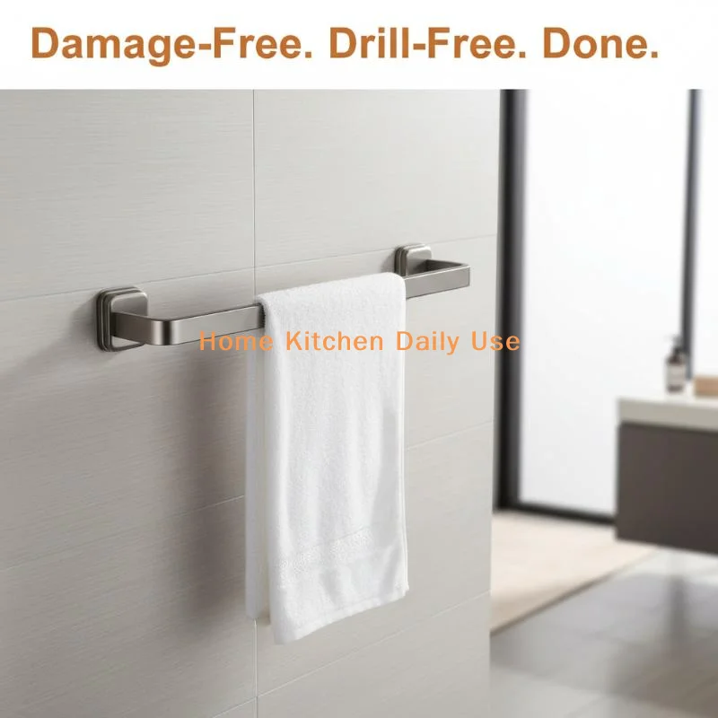 

portableSuction Cup Towel Bar 30cm 40cm 50cm Folding Rack Removable Bathroom Storage Easy Cleancommonly used