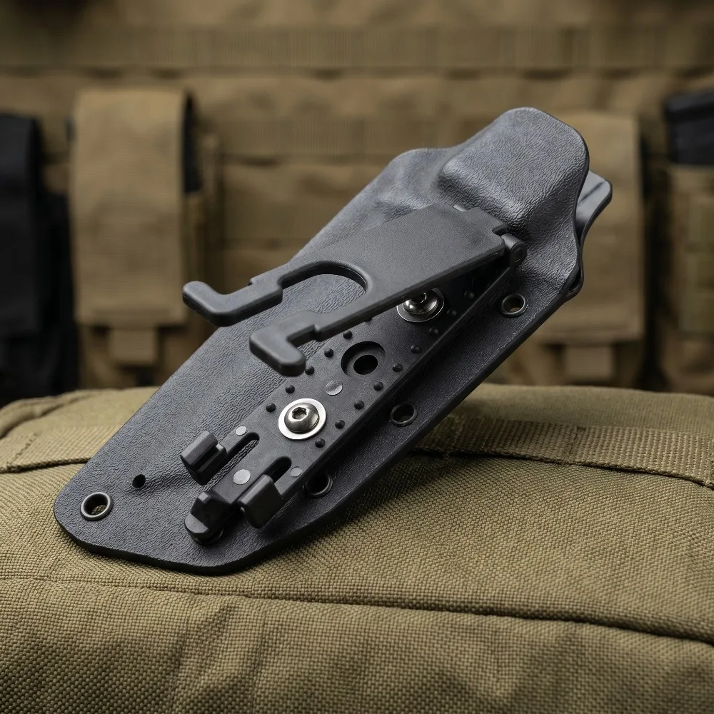 Matte Anti-reflection Nylon Tactical Sheath Belt Clip With Stainless Steel Screws Dual Lock Hook for DIY Handmade Tool Sheath