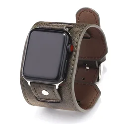 Leather Strap For Apple Watch Band 44mm 40mm correa 38mm 42mm Retro bracelet iwatch series 8 7 6 5 4 3 Se 41mm 45mm Ultra 49mm