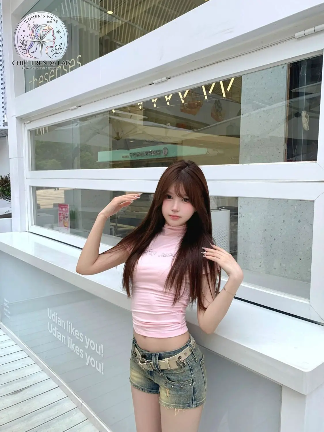 Y2K Rhinestone Letter Mock Neck Baby Tee Women Slim Fit Short Sleeve T Shirt Pink Cute Summer Basic Tops Asian Streetwear Goth