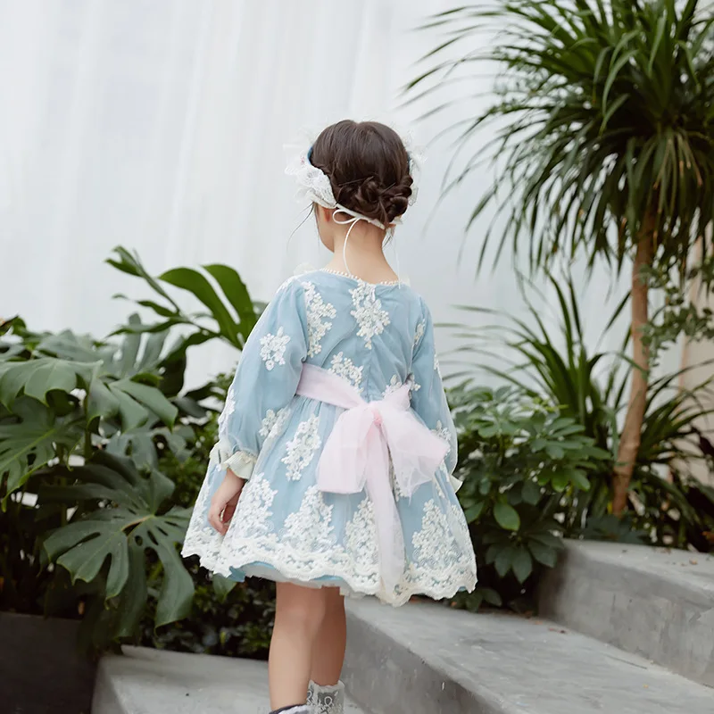 Dress Girls Baby Lolita Birthday Girl\'s Party Dress Wedding Dresses Princess Vestido Lace Embroidery Autumn Costume Girl Dresses