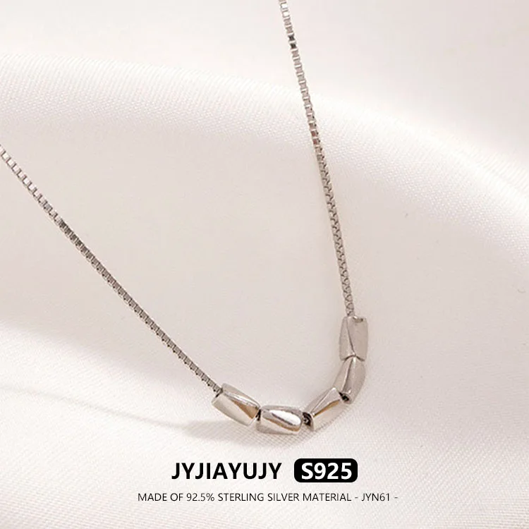

Цепочка JYJIAYUJY из стерлингового серебра 100% пробы, S925, 35/45 см, простое ожерелье, серебряные кубики в стиле Ins, модные украшения в подарок, JYN61