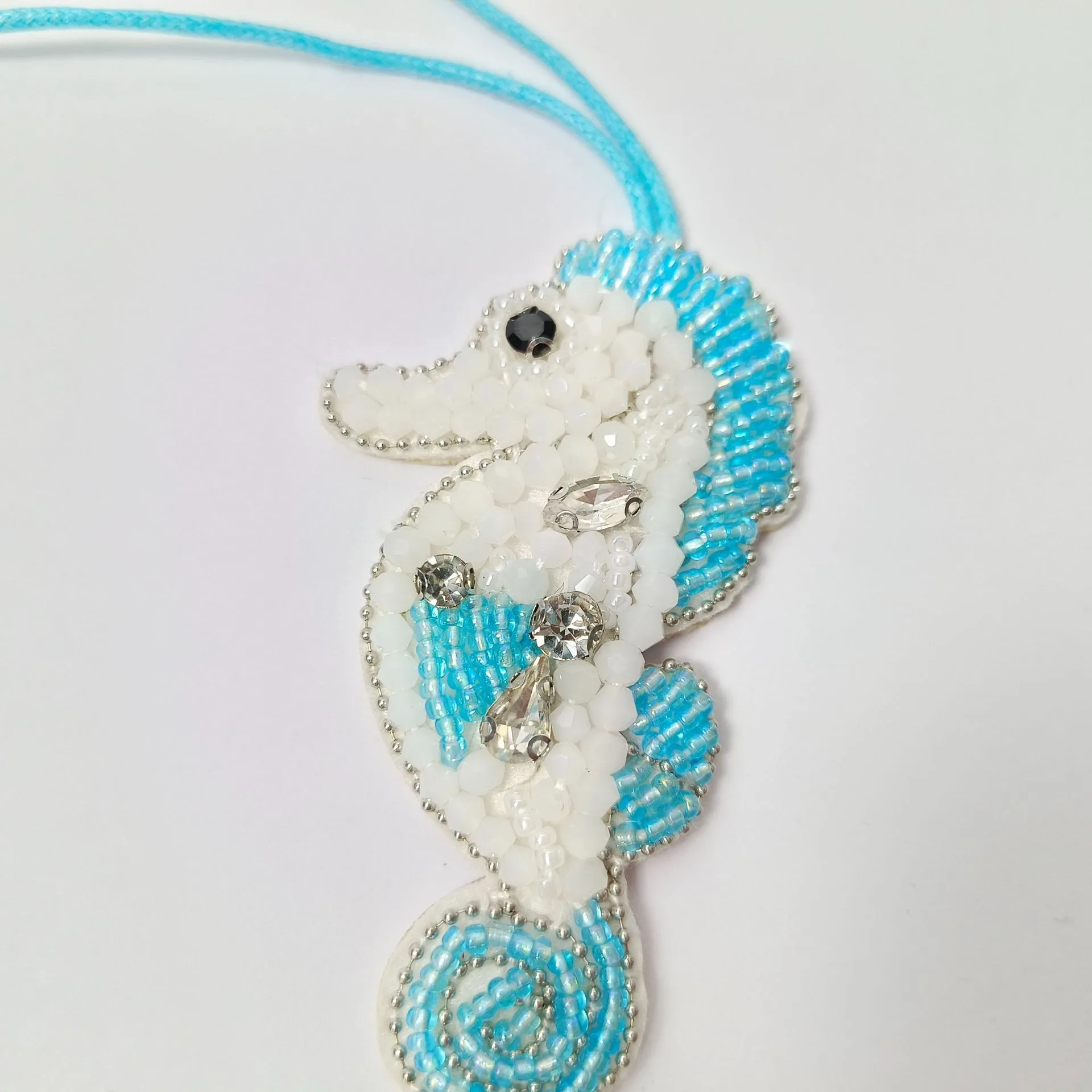 

ISKYBOB Rhinestone Beaded Hanging Rope Handbag Pendant 3D Handmade Sea Horse Starfish Patches Crystal Bag Lanyard Applique 2025
