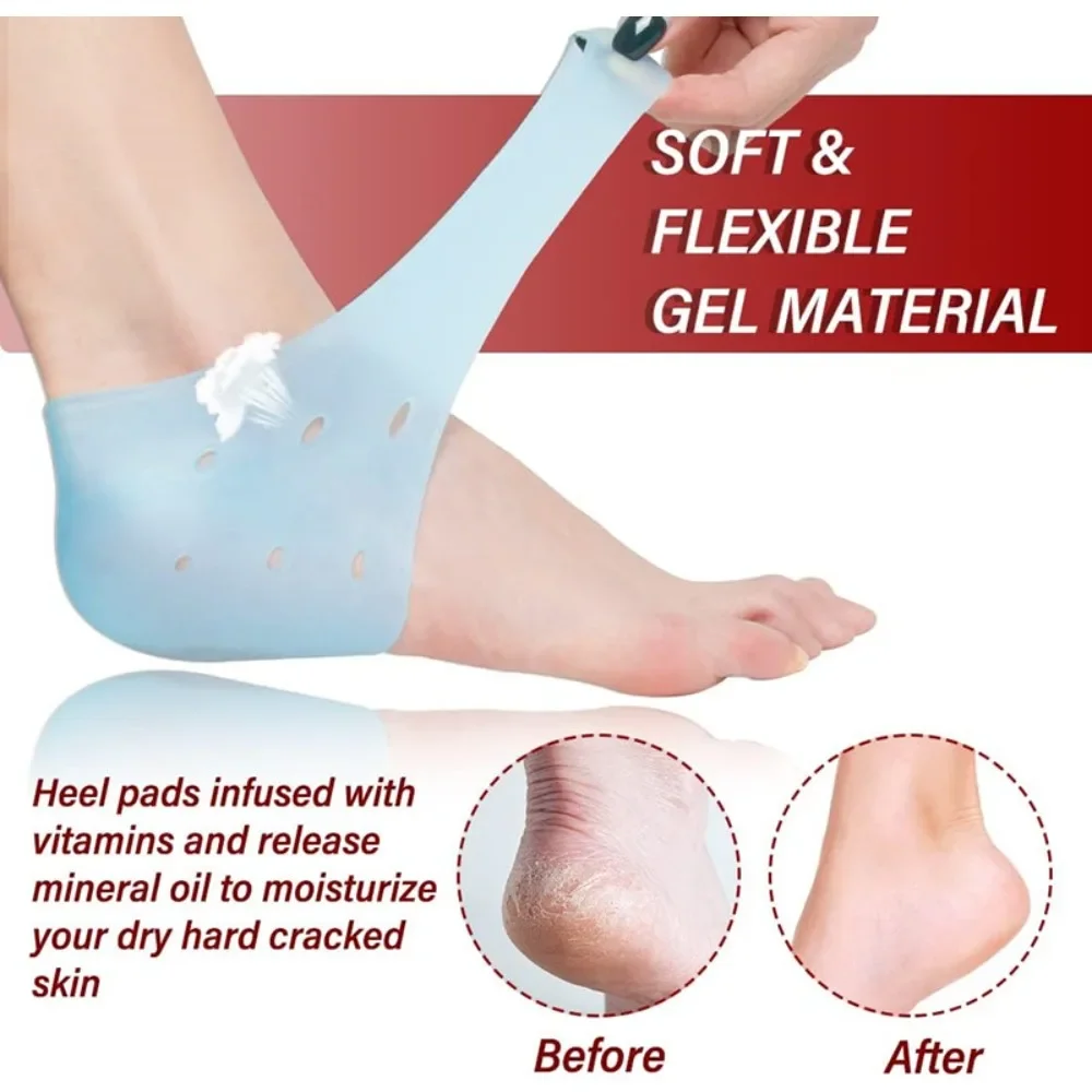 

RHBJ Heel Cups for Heel Pain Relief, 2pcs=1 Pairs Blue, Soft Gel Plantar Fasciitis Support, Reduces Friction and Shock Foot Care
