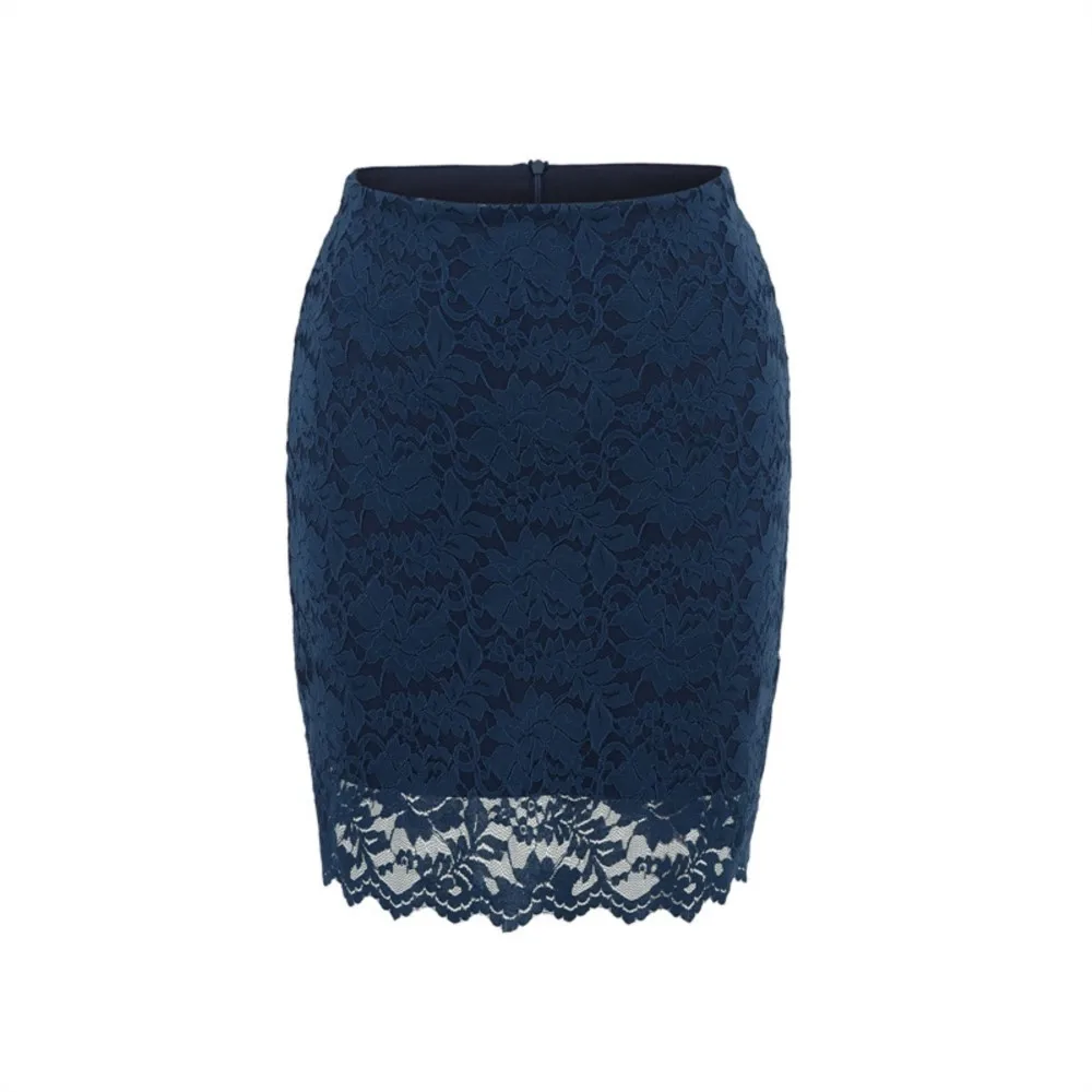 2026 spring temperament skirts for woman gentle elegant women's clothing commuting package hip Lace patchwork Slim solid color