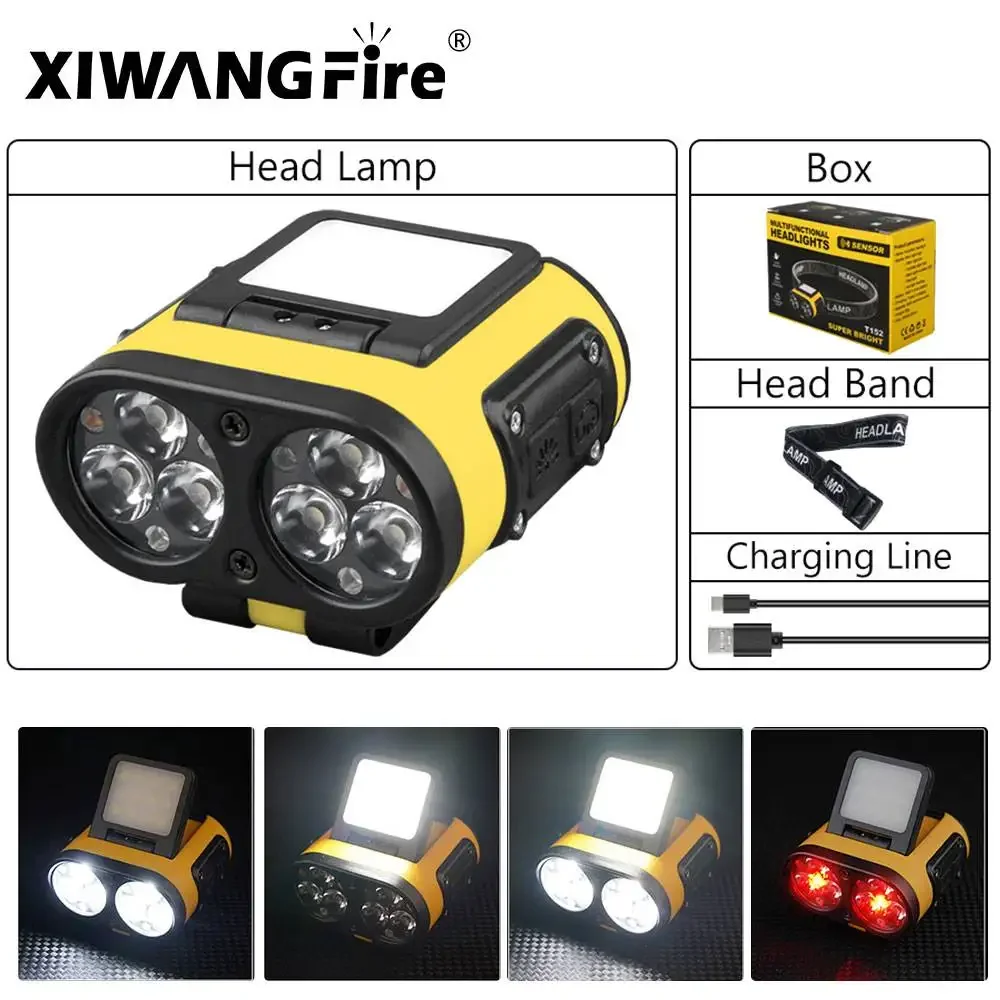 

XIWANGFIRE Multifunctional Sensing Flashlight COB LED Work Light USB Rechargeable Waterproof Lantern for Camping and Exploration