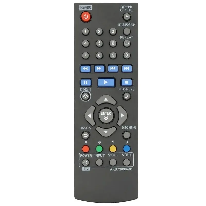 Dla AKB 73896401   LG-Blue-Ray-Disc-DVD-Player-Remote-Control-Replacement, do odtwarzacza DVD LG Blue-Ray Disc BP250 BP335W BD640