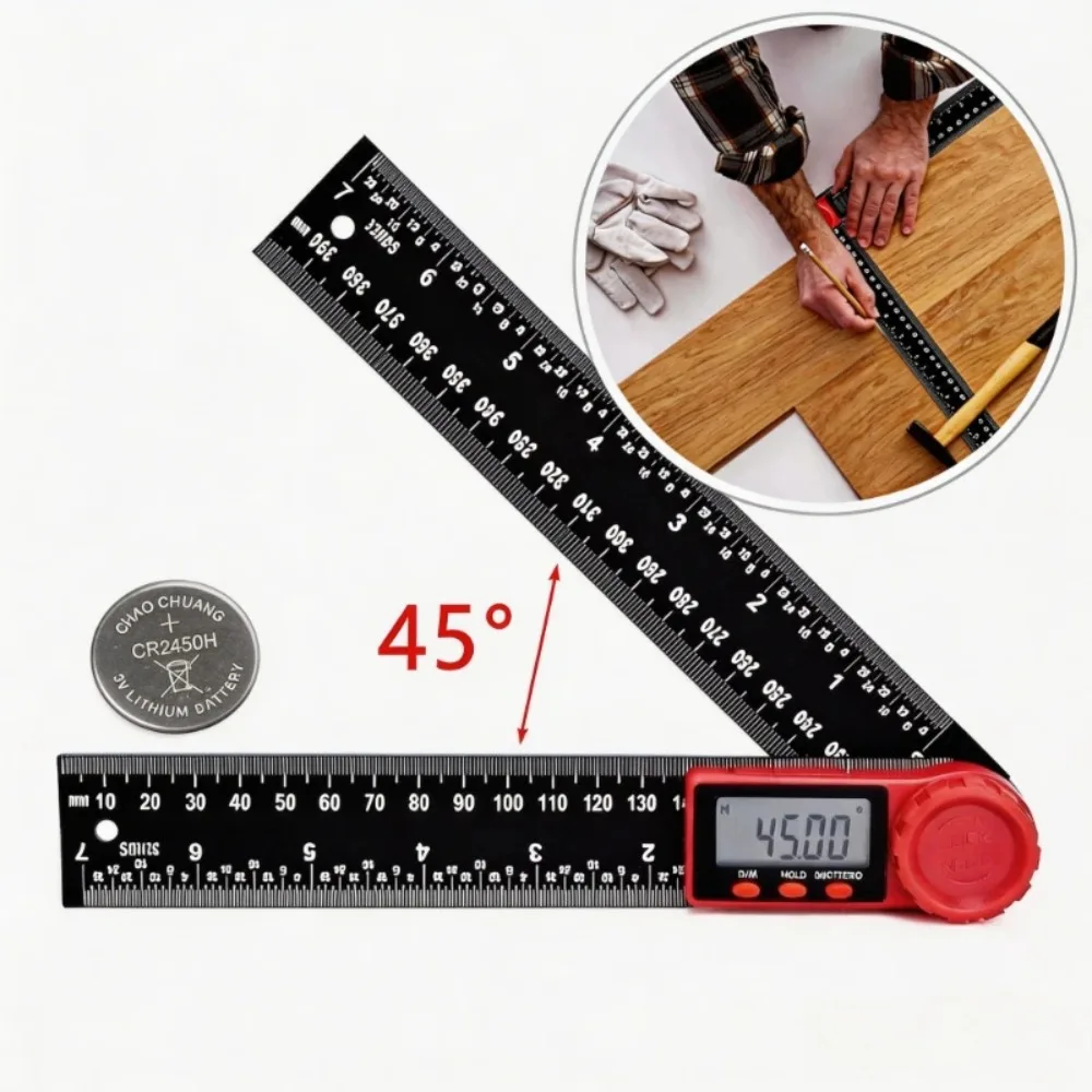 Digital Goniometer Protractor Measuring Tool with Battery Fast Display Universal Woodworking Angle Ruler Inclinometer Constructi