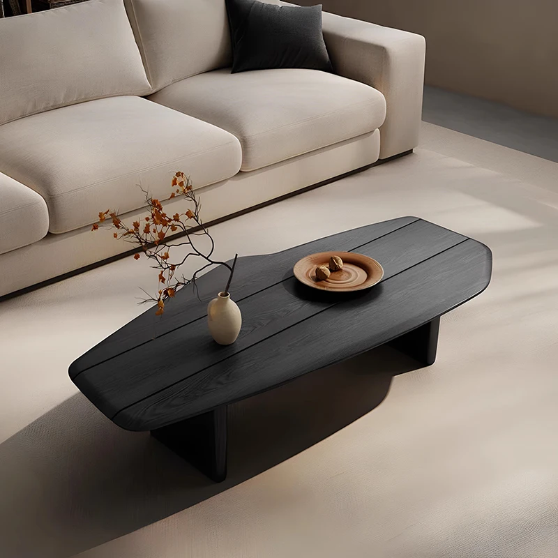 

Modern Wabi Sabi Coffee Tables Rustic Black Premium Minimalist Coffee Tables Living Room Aesthetic Table Basse Room Furnitures