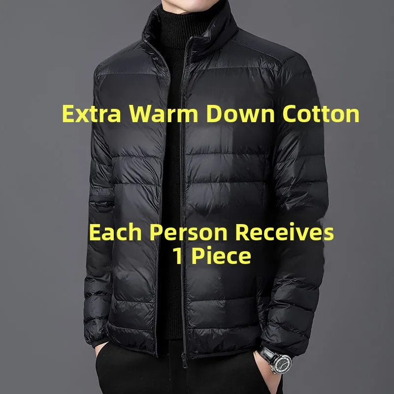 

Lightweight down Cotton Jaet Men's Dad Sle Autumn Winter ort Collar Hooded Trendy Casual Slim Fit Chinese Brand