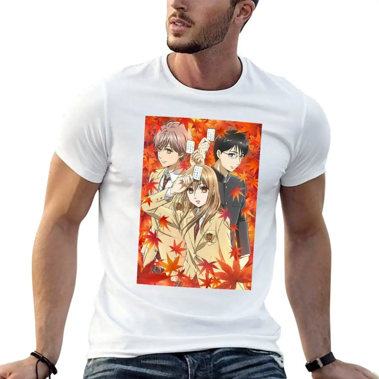 

Chihayafuru 3 poster T-Shirt man graphic t shirt cotton tshirt 100% anime t shirts for man T-shirt