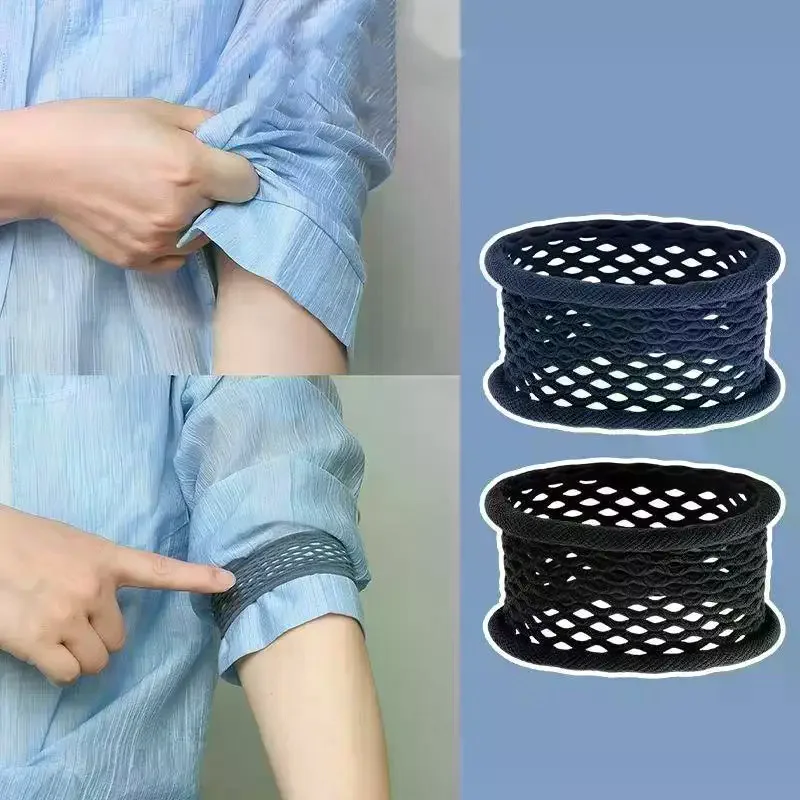 5pcs Elastic Sleeve Shorteners Non-Slip Cuff: Fasteners Shirt Hanfu Blazer Suit Jackets