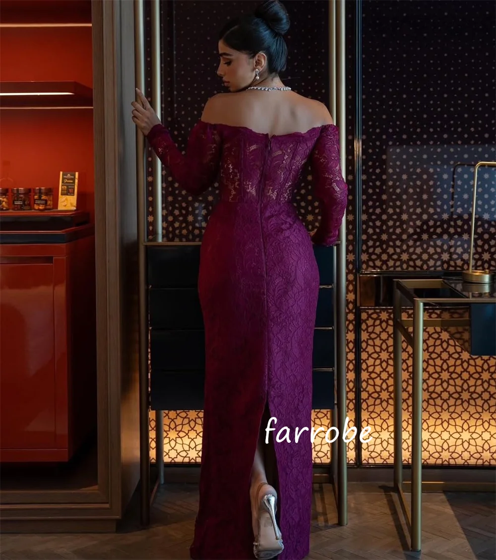 Customized Classic Lace Pleat Mermaid Off-the-shoulder Long Dresses Bespoke Occasion Unisex Fashion Formal