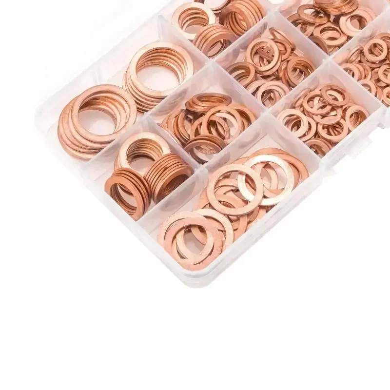 M6/M8/M10/M12/M14/M16/M18/M20 Coppers Washer Gasket Set Rings Seal Assortment Kit 80/120/150/200/280/300Pcs