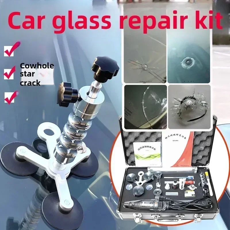 Promotion Automotive Front Windshield Kit Crack Repair Profsional Accsori Toolbox Stainls Steel Vacuum Glue Pump