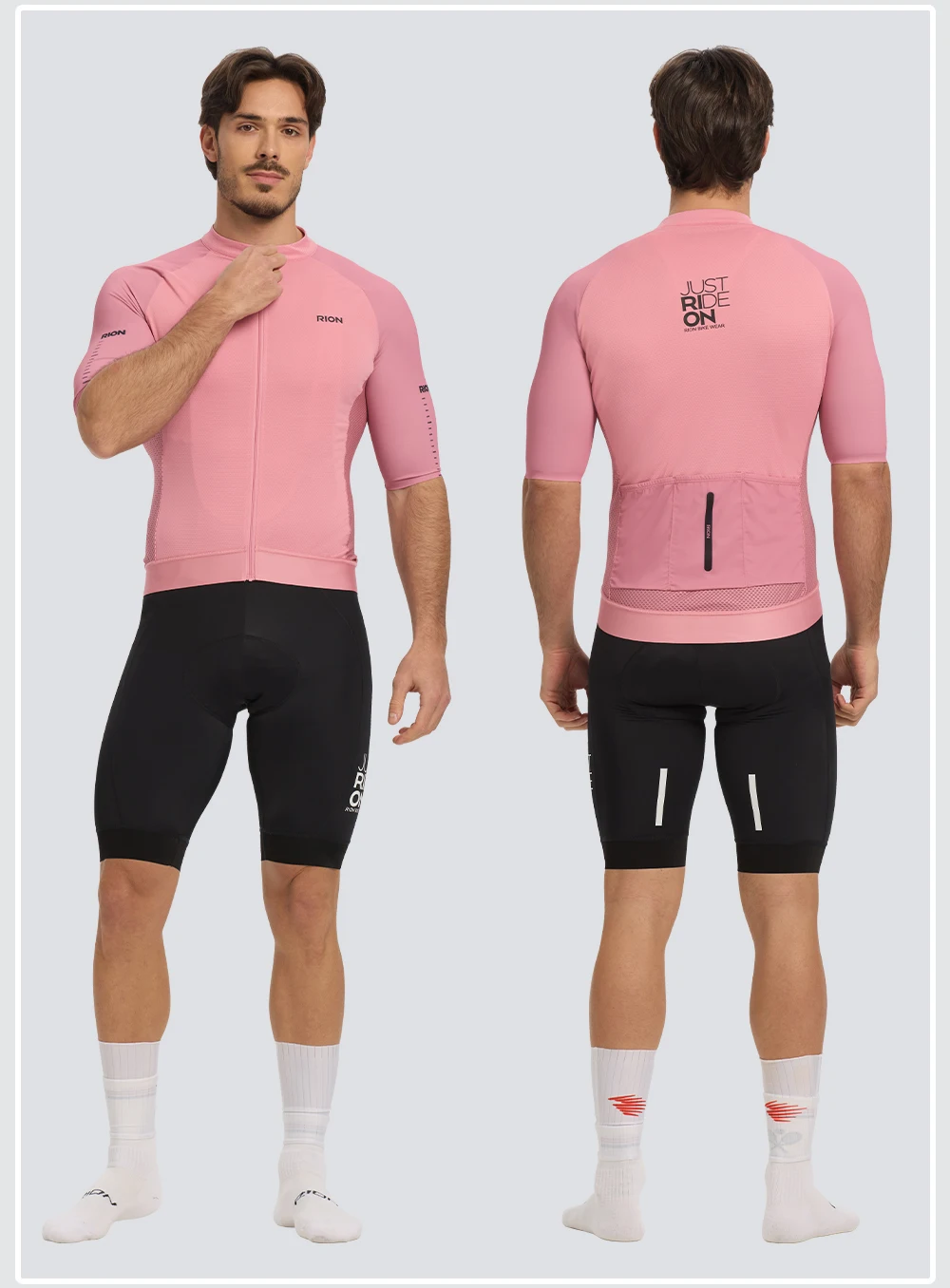 RION Herren Radsporttrikot MTB Mountainbike-Shirts UPF50+ Sonnenschutz Kurzarm Pro Fahrradbekleidung Straßenrenn-Oberteil Sommer – Detail 23