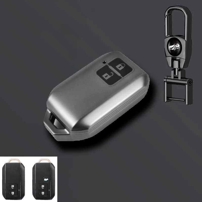 Grey TPU Car Remote Key Case Cover Shell For Suzuki Ertiga Swift Wagon R 2 Button Protected Holder Keyless Fob Accessories