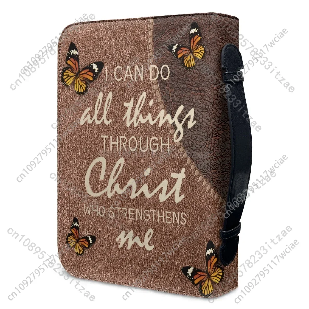 الكتاب المقدس Vrese الصليب طباعة الكتاب المقدس غطاء القضية للنساء بو الجلود مقبض حقيبة يد عباد الشمس سستة تصميم السيدات حقائب مسيحية الهدايا #4