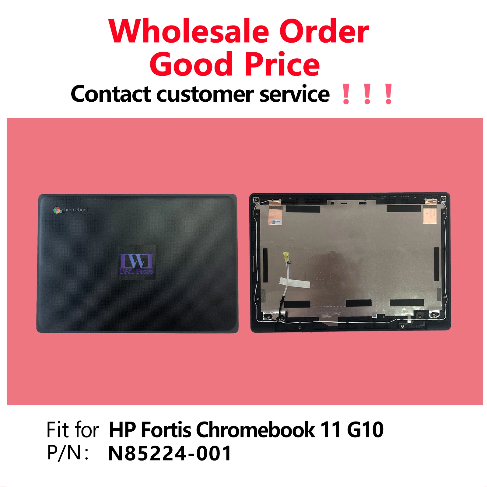 

Replacement for HP Fortis Chromebook 11 G10 Laptop LCD Cover Back Rear Top Lid with Antenna N85224-001