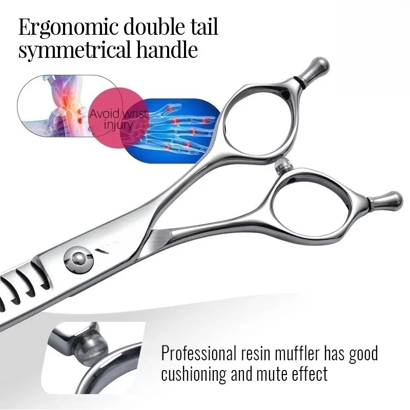 JP VG10 Steel Super Curved 38° Pet Hair Grooming Shears Curved Chunker Scissors for Dogs