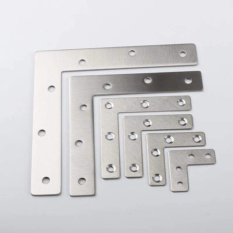 

4PCS L-type Connection Plate Flat Corner Code Fastener 90° Right Angle Fixed Angle Bracket Stainless Steel Corner Code Connector