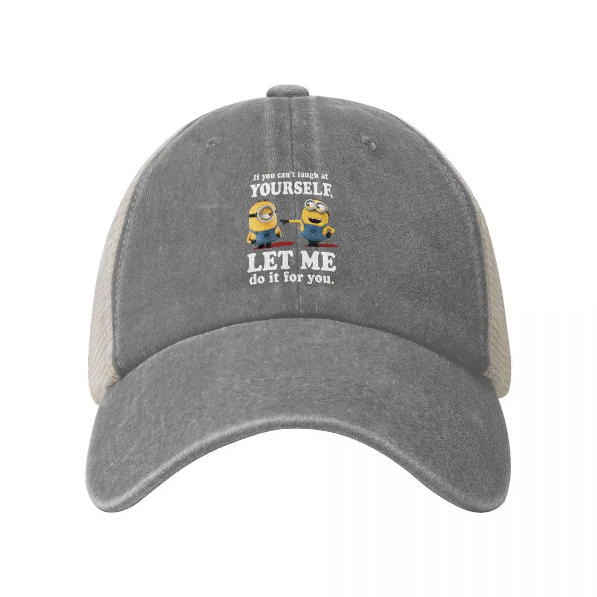 Washed Men's Baseball Cap Minions If You Can't Laugh At Yourself Let Me Do It For You Dad Hat Despicable Me Minions Golf Hats