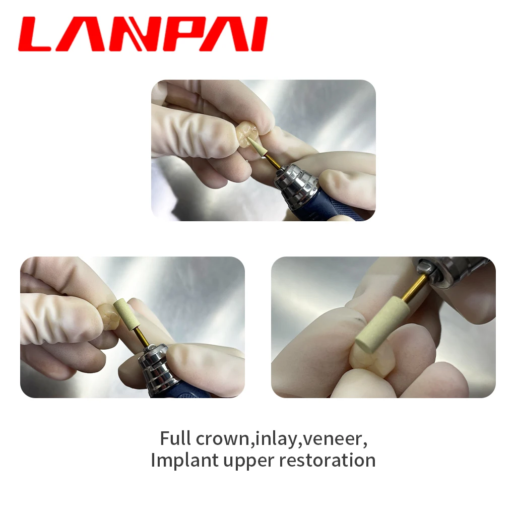 Lanpai Dental Polisher Ceramic Diamond Grinder  For  zirconia porcelain polishing Head HP Dentist Tools Dental Laboratory