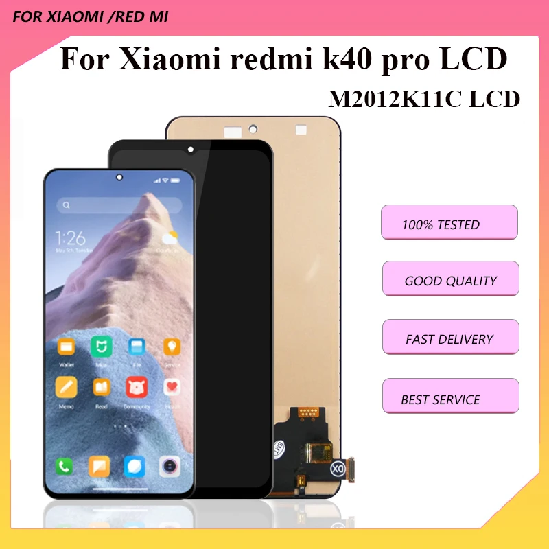 

ЖК-дисплей 6,67 дюйма для Xiaomi redmi k40 pro, ЖК-дисплей с сенсорным экраном и дигитайзером в сборе для Xiaomi M2012K11C, ЖК-дисплей