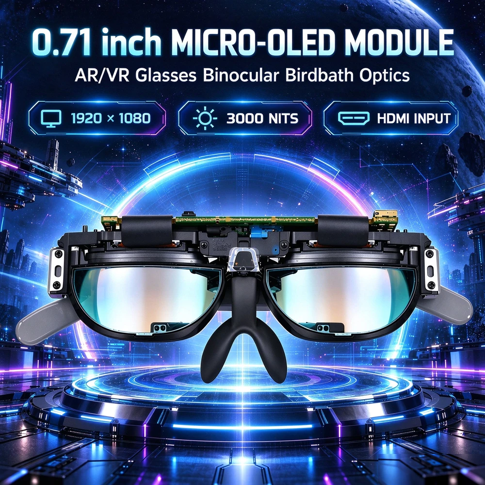 AR/VR Glasses 0.71 OLED Ultra Bright Micro Display Module Head-Mounted HD 1920*1080 Binocular Birdbath Optical Modules HDMI