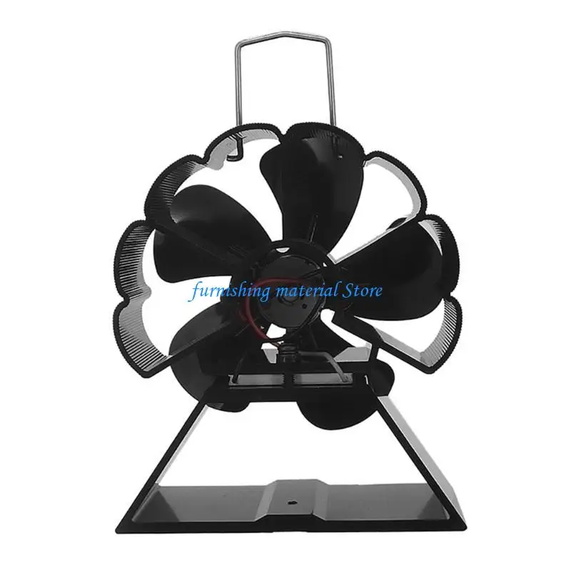 Y5GD 우드 스토브 팬 5 블레이드 벽난로 팬 열원의 난로 용 스토브 팬