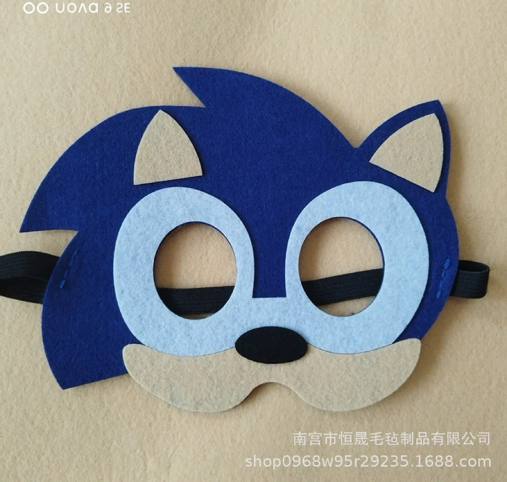 Sonic Anime Peripheral Felt Mask Knuckles Shadow Cream Children Party Festival Show Dress Up Toys Mask Prom Birthday Gifts