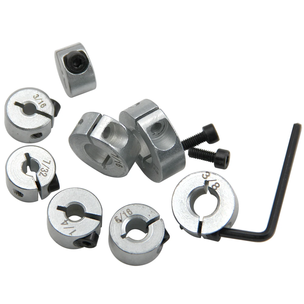 8pc Silver Imperial Positioning Ring Open Type Optical Shaft Fixing Ring Shaft Sleeve Limit Ring Locking Positioning Ring Tool