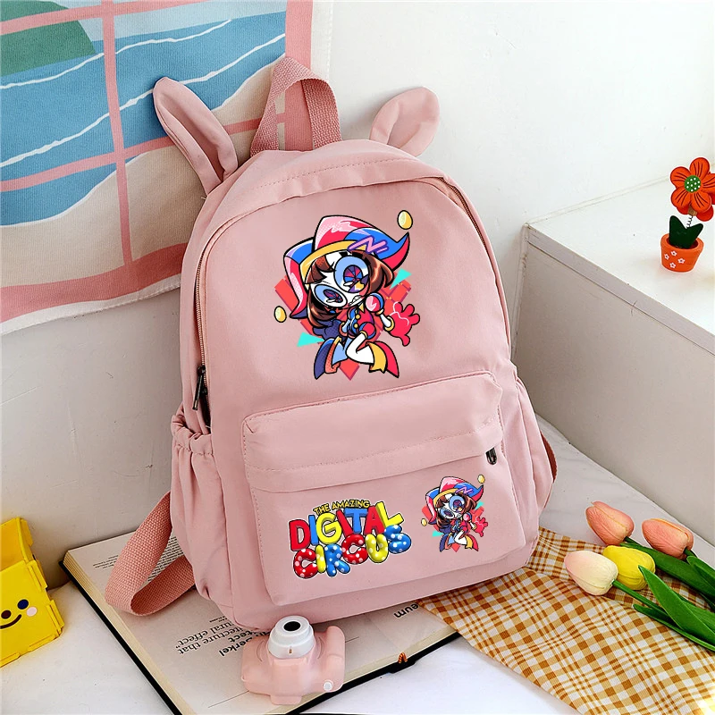 The Amazing Digital Circus Backpack Cute Rabbit Ear Knapsack Teenager School Bag BookBag Rucksack School Supplies Birthday Gift