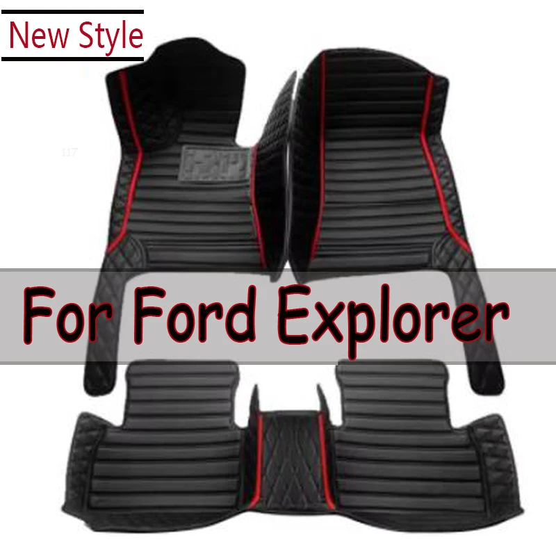 Car Floor Mat For Ford Explorer Classic U502 7seat 2016~2019 Non-slip Pad Waterproof Pads Rugs Leather Floor Mat Car Accessories