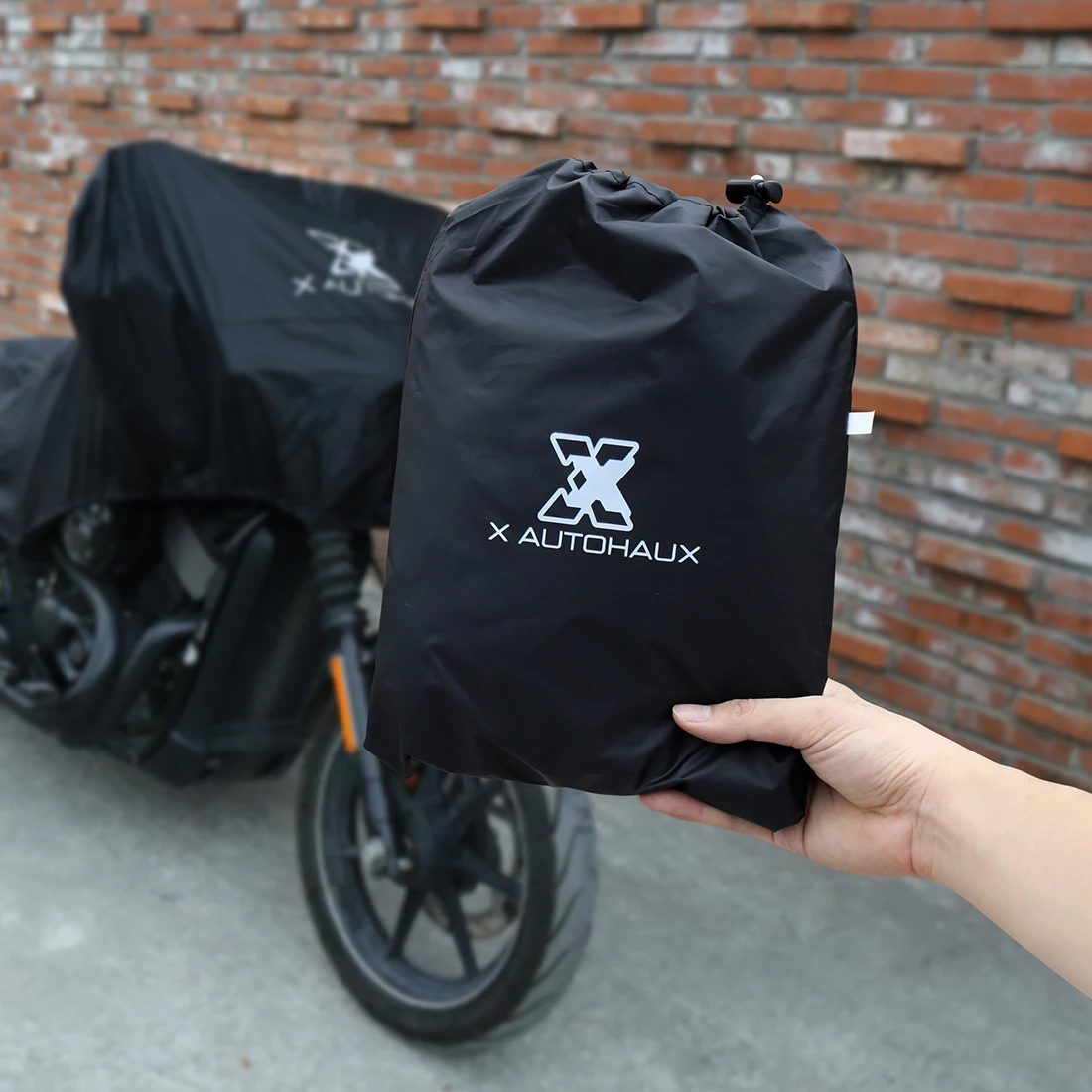 UXCELL Motorcycle Cover Lightweight Half Cover Outdoor Waterproof Rain Dust Protector for Most Full Dress Touring Cruiser