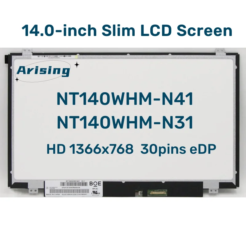 tela lcd do portatil 140 nt140whm n31 41 n140bge ea3 e33 e43 hb140wx1301 401 501 601 b140xtn033 lp140wh2 tps1 hd 30pin edp 01