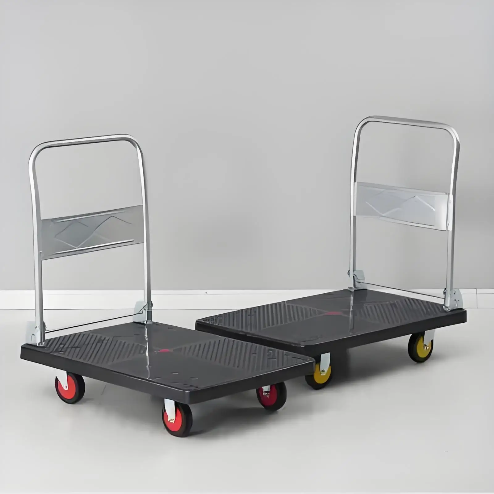 Heavy duty flat portable trolley foldable pull goods trailer food tray