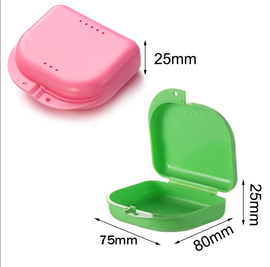 50pcs Denture Storage Box Dental Retainer Orthodontic Mouth Guard Container Plastic Oral Hygiene Dental Appliance Case