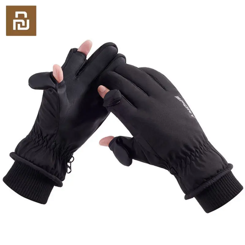 Youpin Touch Screen ถุงมือฤดูหนาวถุงมืออุ่น Windproof ผู้ชายผู้หญิงสโนว์บอร์ด Warm Mittens หิมะสกีลื่นถุงมือ