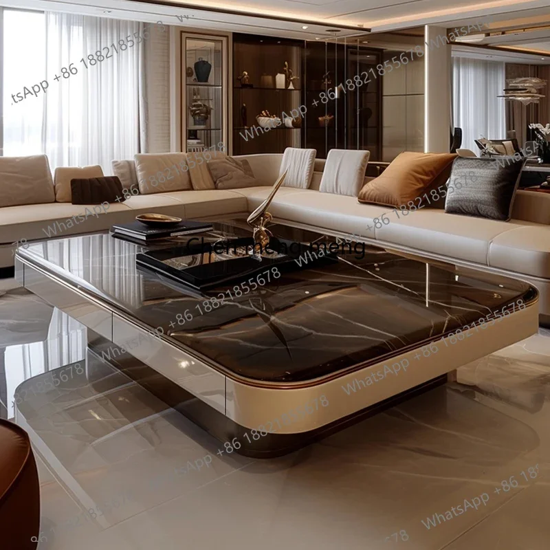

Лидер продаж, мраморный журнальный столик, светильник, роскошный современный плоский пол для гостиной, элитный расширенный стол, продвинутый дизайн, большой сервис