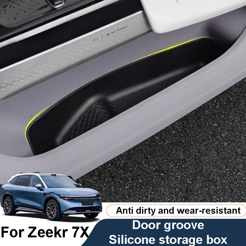 

For ZEEKR 7X 2025 2026 Car Door Groove Silicone Storage Box No Odor Waterproof Interior Scratch Resistant Durable Accessory