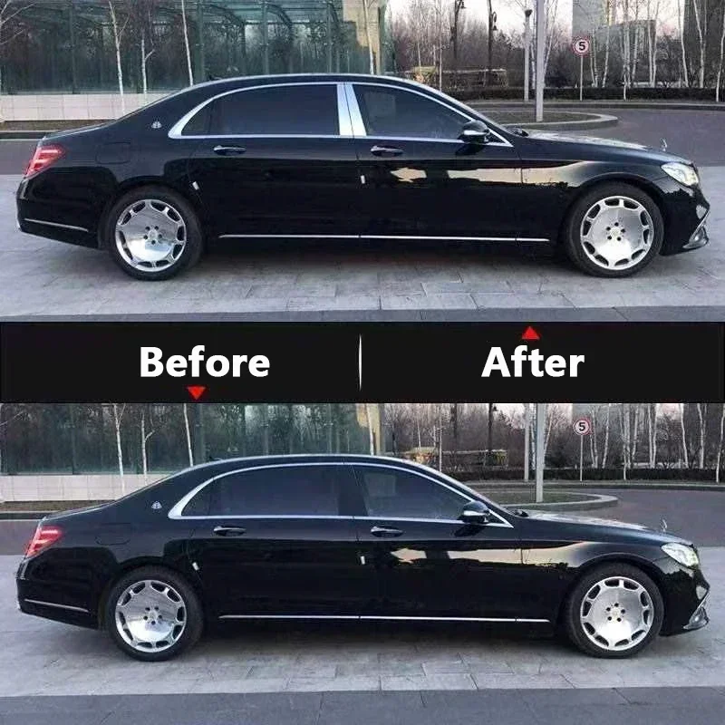 6PCS Chrome Window C B Pillar Trim For Mercedes Benz S Class W221 W222 W223 S400 S300 S320 S350 S600 S500 Exterior Decoration