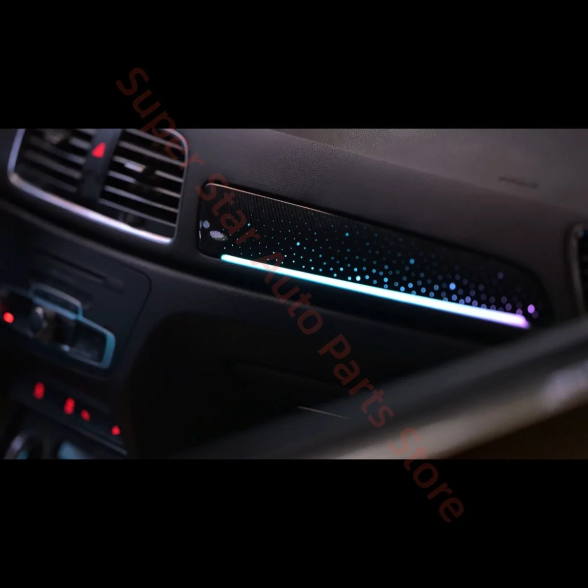 LED Ambient Light for Audi Q3 2013-2018 Automotive interior lighting upgrade Car accessories Carbon fiber texture 1:1 trim panel