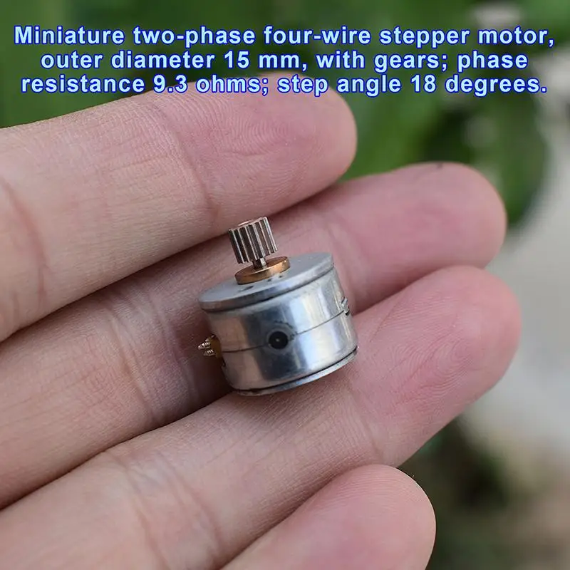 1/3Pcs DC5V Mini 15mm Diameter 2-phase 4-wire Stepper Stepping Motor With 0.25 Modulus 16T Metal Gear 18 Degree 9.3 Ohms