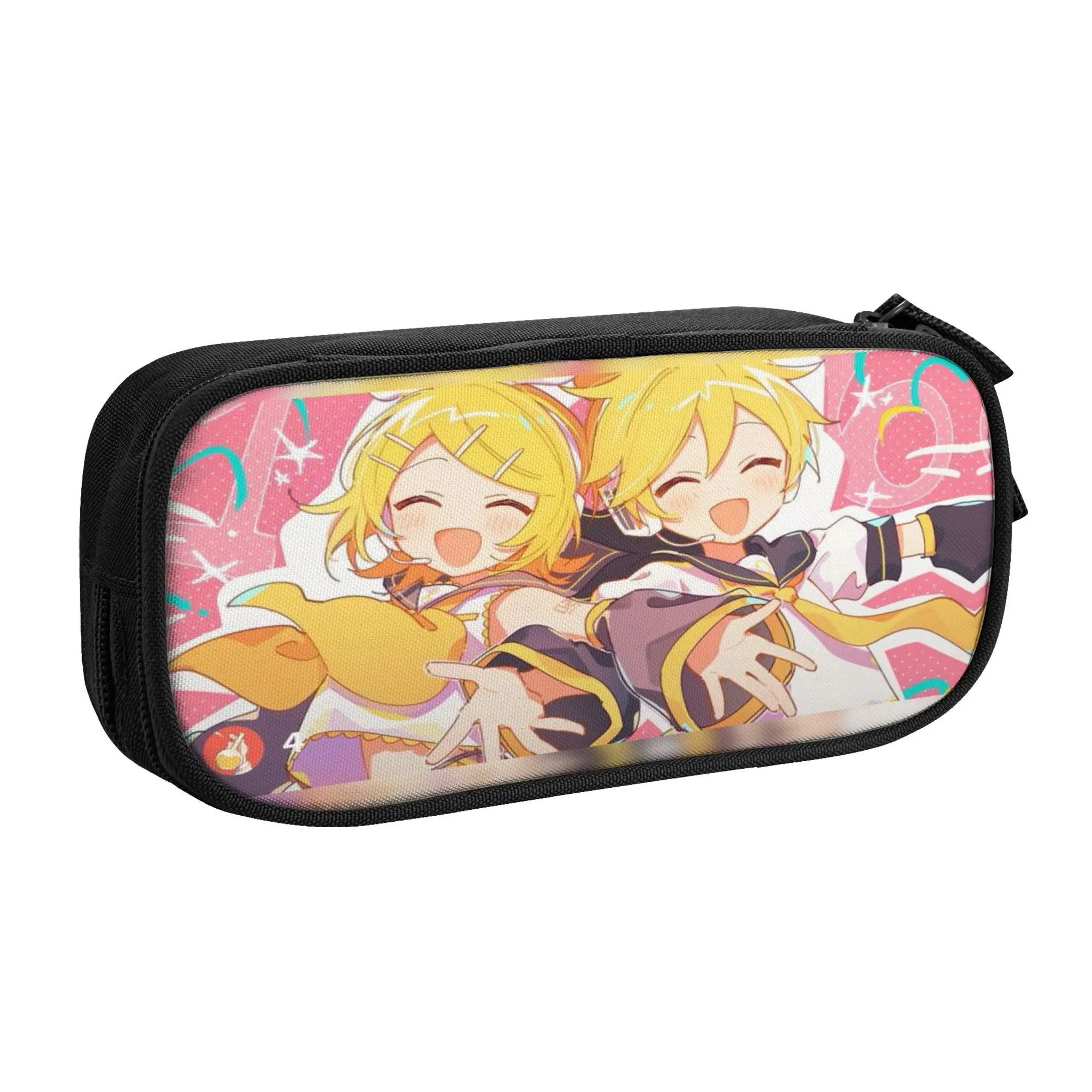 Kagamine Rin Len Pencil Case Double Layer Large Capacity School Accessories Pencil Box Suprise Gift