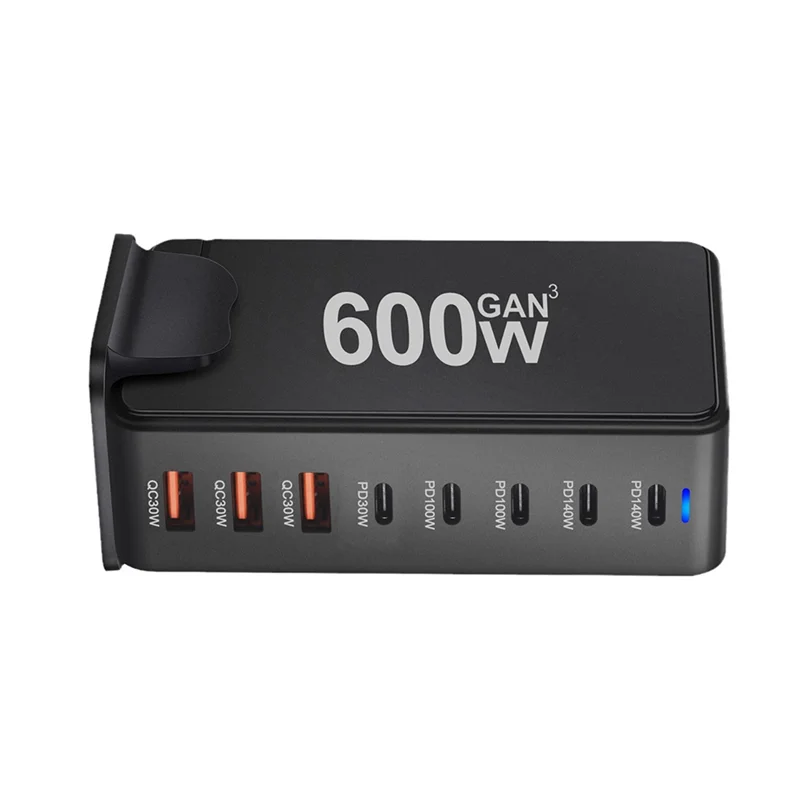 Полная быстрая зарядка 600 Вт Настольное зарядное устройство Gan Quick PD 8 портов USB Type C Мобильный телефон Ноутбук ПК Зарядная док-станция Подставка
